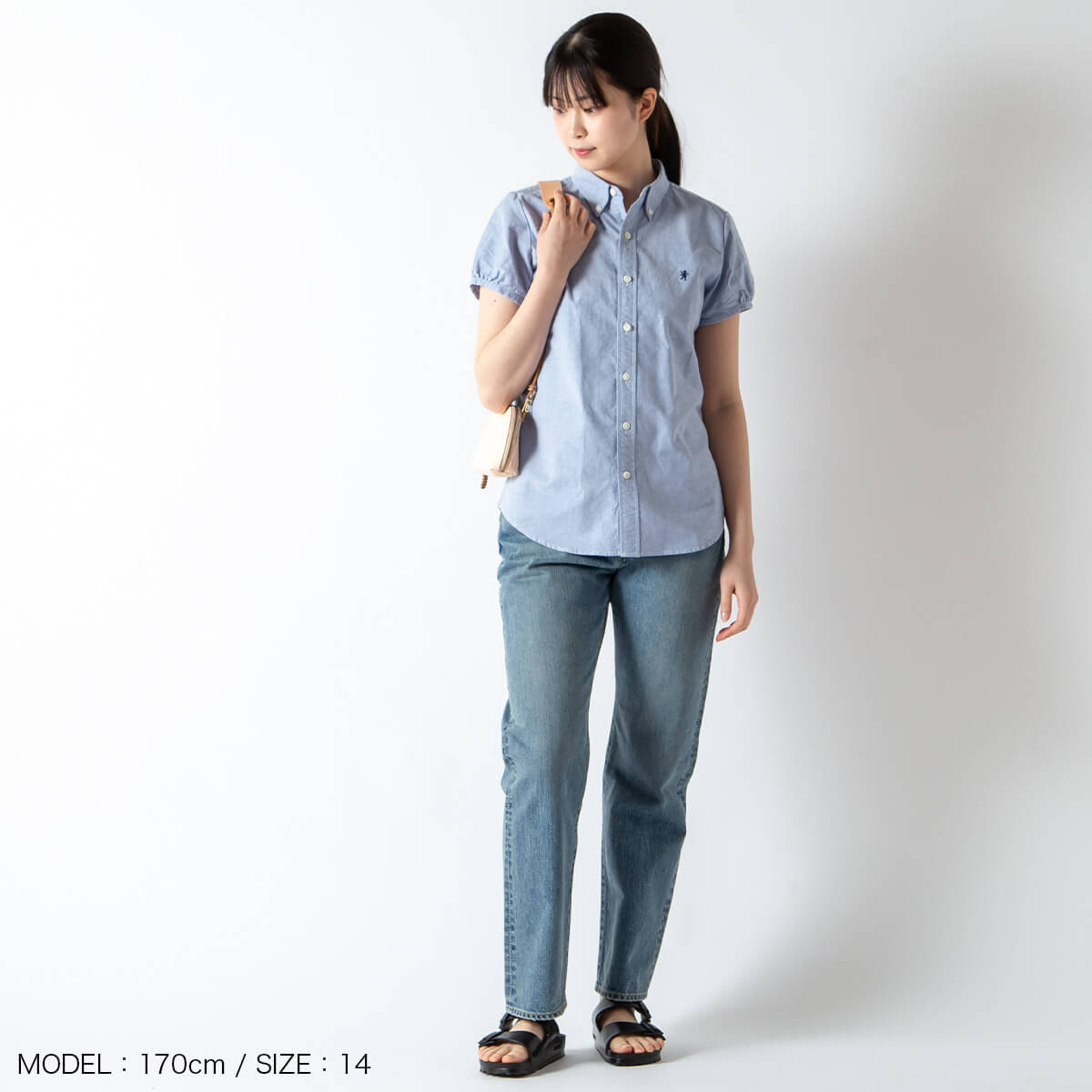 ジムフレックス フレンチスリーブシャツ オックスフォード【ウィメンズ】 Gymphlex FRENCH SLEEVE SHIRT レディース #GY-B0242 SOX 半袖 トップス ショートスリーブ カジュアル おしゃれ キャンプ アウトドア canpanera-10105312 OutdoorStyle サンデーマウンテン サンプル画像3
