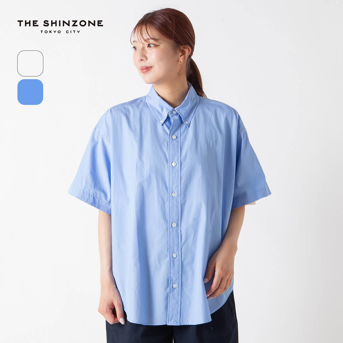 ザ シンゾーン ハーフスリーブダディシャツ THE SHINZONE HALF SLEEVE DADDY SHIRT レディース ウィメンズ 25MMSBL06 トップス 半袖 ショートスリーブ 羽織り コットン おしゃれ キャンプ アウトドア