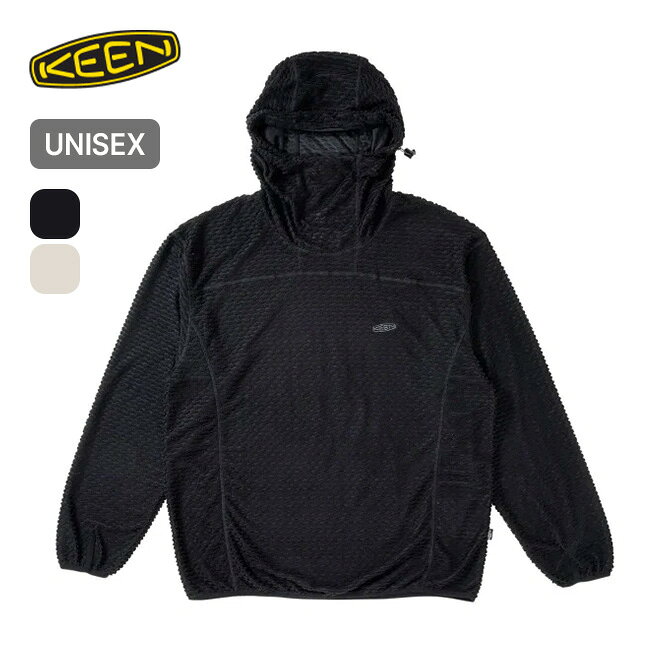 キーン グリッドブラッシュドプルオーバーフーディー ユニセックス KEEN grid brushed po hoodie メンズ ウィメンズ レディース グリット構造 ミドルレイヤー ロングスリーブ 軽量 通気性 保温 フード付き サムホール付き 長袖 キャンプ アウトドア