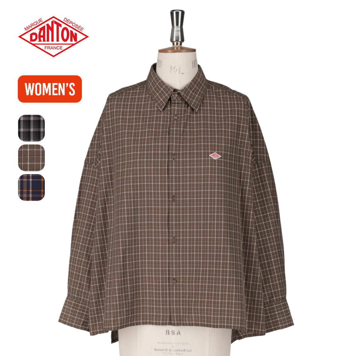 【正規取扱店】ダントン レギュラーカラーL/Sシャツ ヤーンダイタフタ【ウィメンズ】 DANTON REGULAR COLLAR L/S SHIRT レディース #DT-B0474 NFR 長袖シャツ カジュアル 羽織り 上着 トップス チェック柄 シンプル おしゃれ キャンプ アウトドア canpanera-10106690 OutdoorStyle サンデーマウンテン パッケージ画像