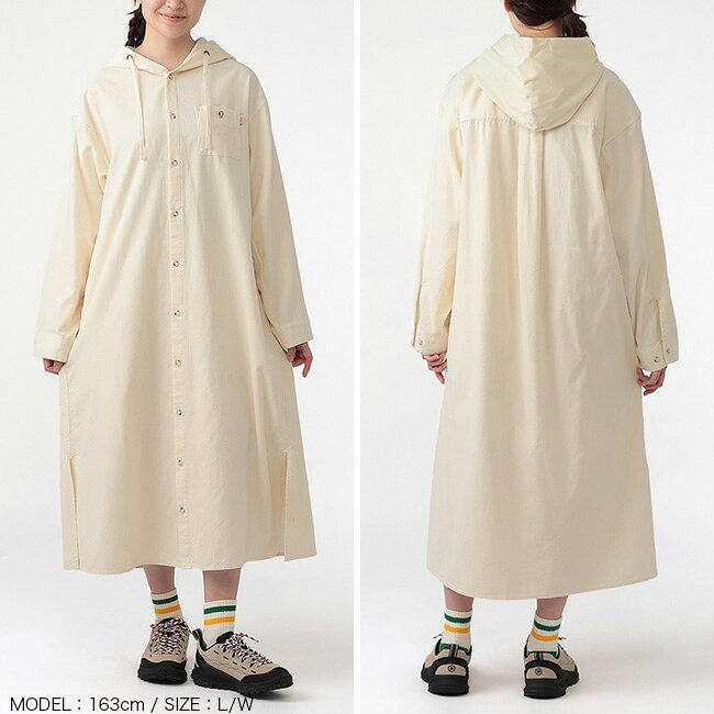 チャムス コーデュロイフーデッドシャツワンピース CHUMS Corduroy Hooded Shirt OnePiece レディース ウィメンズ CH18-1398 ワンピ 羽織り フード付き 旅行 トラベル 部屋着 おしゃれ キャンプ アウトドア canpanera-10106768 OutdoorStyle サンデーマウンテン サンプル画像2