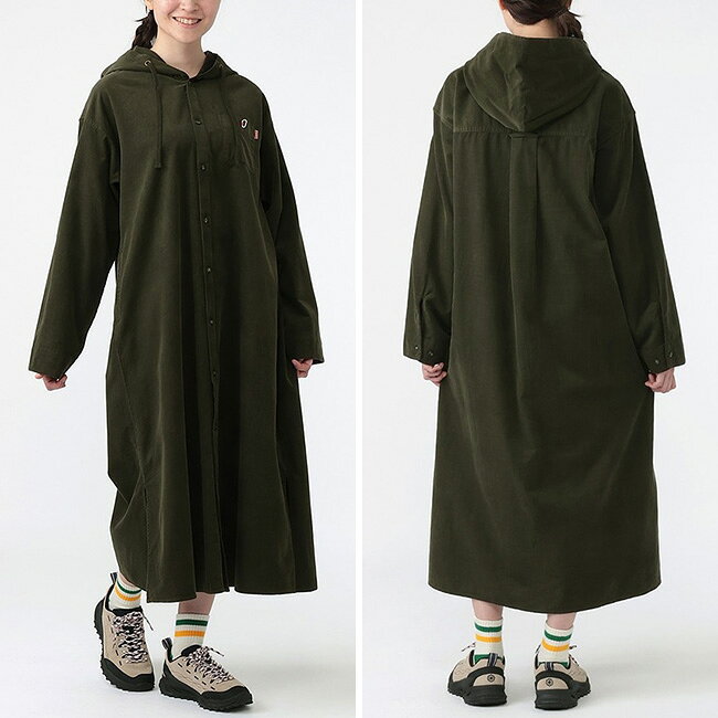 チャムス コーデュロイフーデッドシャツワンピース CHUMS Corduroy Hooded Shirt OnePiece レディース ウィメンズ CH18-1398 ワンピ 羽織り フード付き 旅行 トラベル 部屋着 おしゃれ キャンプ アウトドア canpanera-10106768 OutdoorStyle サンデーマウンテン サンプル画像3