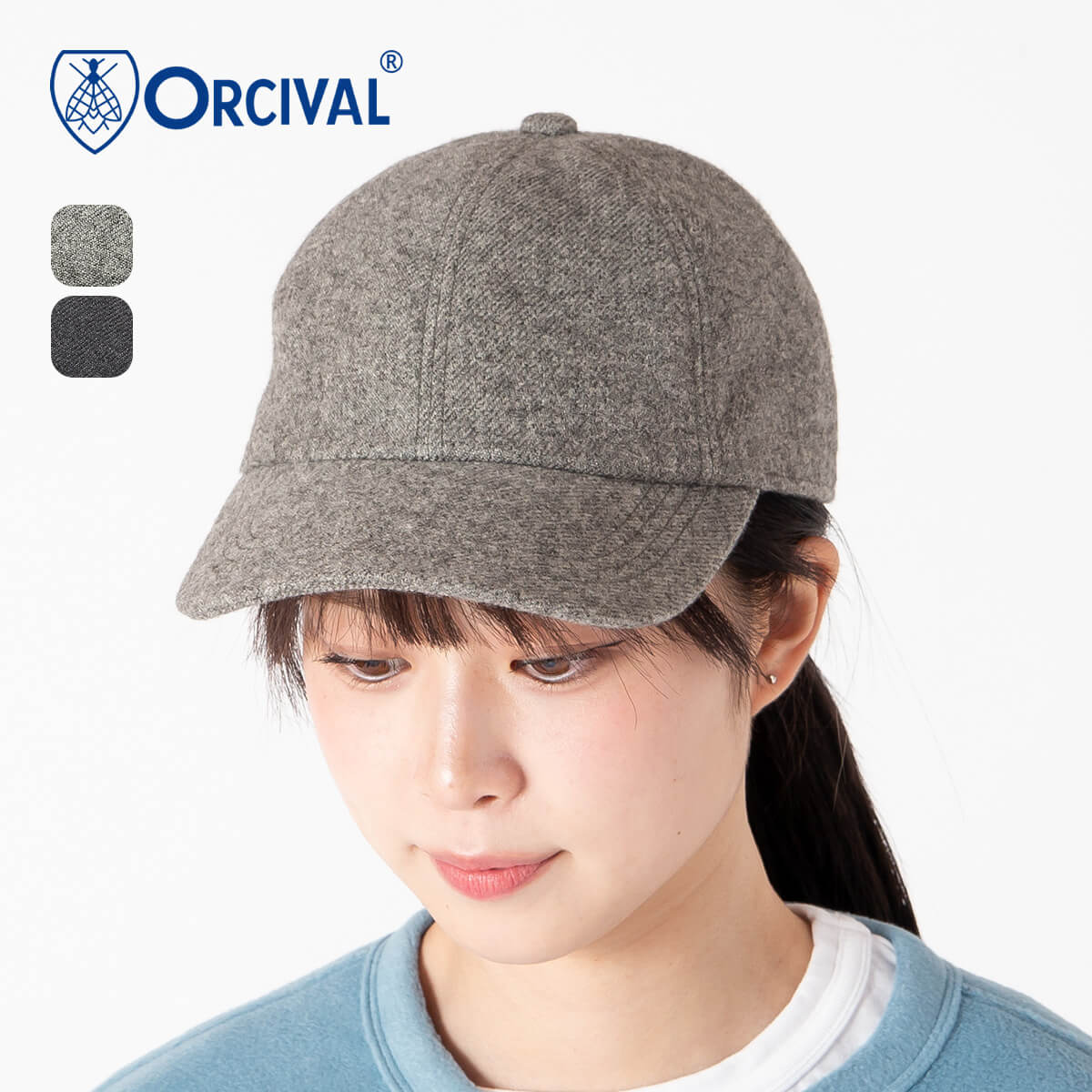 オーシバル 6パネルキャップ ポリエステルツイードサージ ORCIVAL 6PANEL CAP #OR-H0407 SHG オーチバル 帽子 タウン カジュアル 秋キャップ キャンプ アウトドア