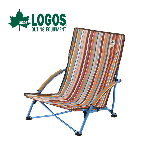 ロゴス あぐらチェア プラス(オレンジストライプ)LOGOS 73173027 チェア イス 家具 アウトドア キャンプ バーベキュー 【正規品】