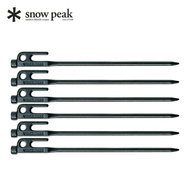 スノーピーク ソリッドステーク30 6本セット snow peak Solid Stake 30x6 R-103-1 ペグ スチールペグ 鍛造 硬い土 30cm 30センチ ペグセット 黒電着塗装 定番 テント タープ テント設営グッズ アウトドア 小物 キャンプ 