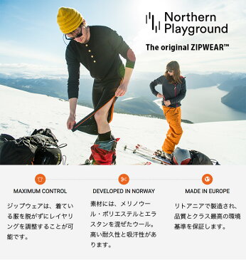 ノーザンプレイグラウンド ジップロング ウール3/4 メンズ NORTHERN PLAYGROUND Ziplongs® wool 3/4 ベースレイヤー アンダーウェア 下着 防寒 タイツ 男性 ＜2019 春夏＞