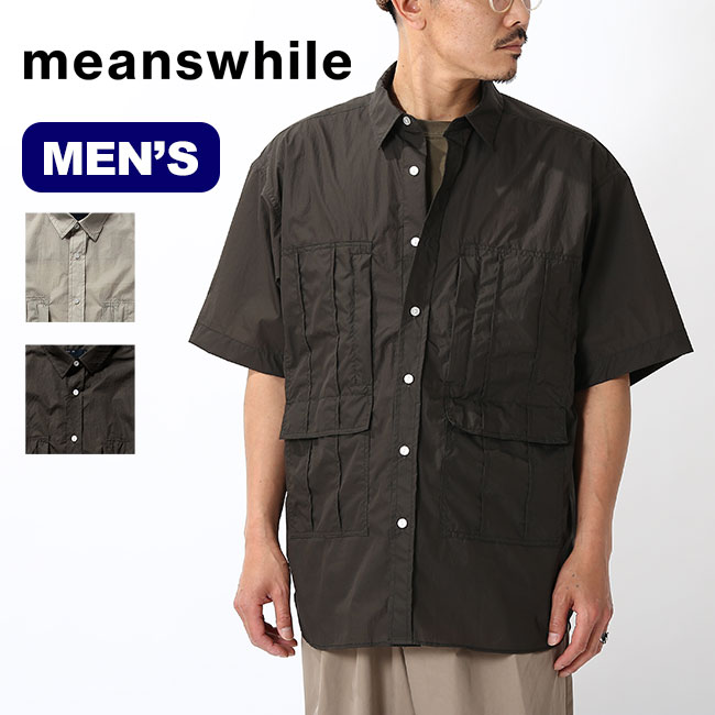 楽天OutdoorStyle サンデーマウンテン【SALE 50％OFF】ミーンズワイルマイクロリップS/Sシャツmeanswhile MICRO RIP S/S SH メンズ MW-SH21109トップス シャツ カラーシャツ カジュアルシャツ キャンプ アウトドア フェス 【正規品】