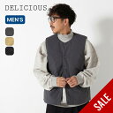 【SALE 30%OFF】デリシャス パデットベスト DELICIOUS メンズ DB36041 トップス インナーベスト パデッドベスト 中綿 シンプル おしゃれ キャンプ アウトドア