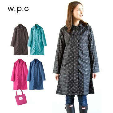 ワールドパーティー ( w.p.c ) レインコート ピンドット Aライン スタイル レディース【ポイント10倍】 【送料無料】 WPC ワールドパーティ レインウェア ウェア カッパ 合羽 レイングッツ ネイビー ピンク グリーン ブラック 傘 グッツ かわいい おしゃれ レイングッズ