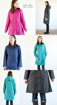 ワールドパーティー ( w.p.c ) レインコート ピンドット Aライン スタイル レディース【ポイント10倍】 【送料無料】 WPC ワールドパーティ レインウェア ウェア カッパ 合羽 レイングッツ ネイビー ピンク グリーン ブラック 傘 グッツ かわいい おしゃれ レイングッズ