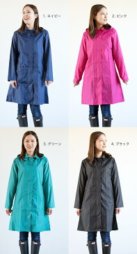 ワールドパーティー ( w.p.c ) レインコート ピンドット Aライン スタイル レディース【ポイント10倍】 【送料無料】 WPC ワールドパーティ レインウェア ウェア カッパ 合羽 レイングッツ ネイビー ピンク グリーン ブラック 傘 グッツ かわいい おしゃれ レイングッズ