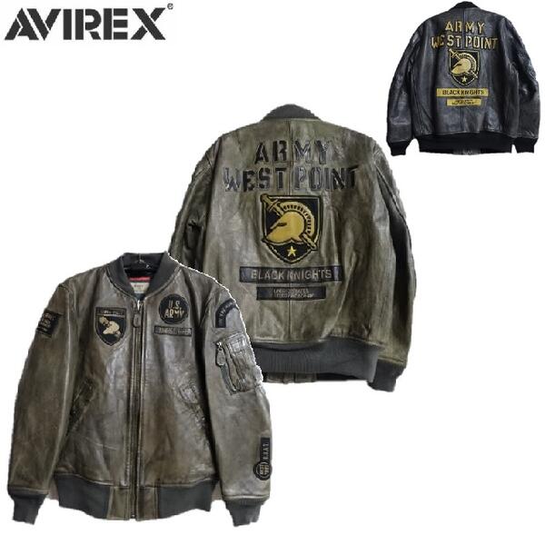 セールAVIREX アヴィレックス WEST POINTエイジングレザーMA-1 AGED LEATHER MA-1 ウエストポイントレザージャケット 7833250079【THE EMPIRE CITY COLLECTION】アビレックス