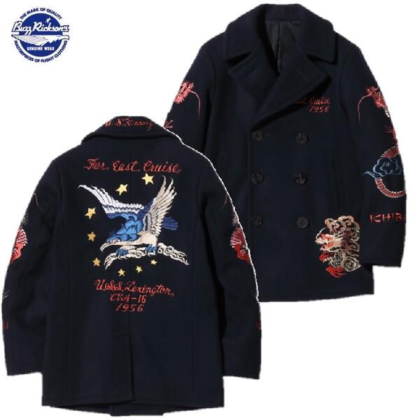 バズリクソンズ ピーコート メンズ Buzz Rickson's 30周年記念スカ刺繍ピーコートSUKA PEA COAT 「BUZZ RICKSON'S 30th ANNIVERSARY MODEL USS LEXINTON CVA-16 SUKA EMBROIDERY」BR15350バズリクソンズ