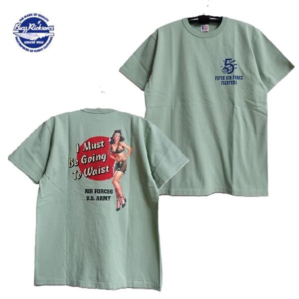 Buzz Rickson's 「I MUST BE GOING TO WAIST」ピンナップガールプリントミリタリーTシャツMADE IN U.S.A.アメリカ製S/S T-SHIRT BR79707(バズリクソンズ)BuzzRickson's