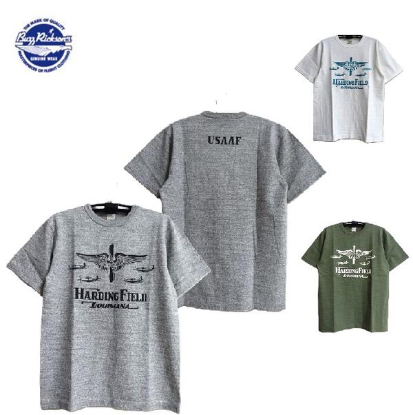 Buzz Rickson's USAAF HARDING FIELDプリントスラブヤーンTシャツBR79726日本製 SLUB YARN T-SHIRT(バズリクソンズ)BuzzRickson's MADE IN JAPAN