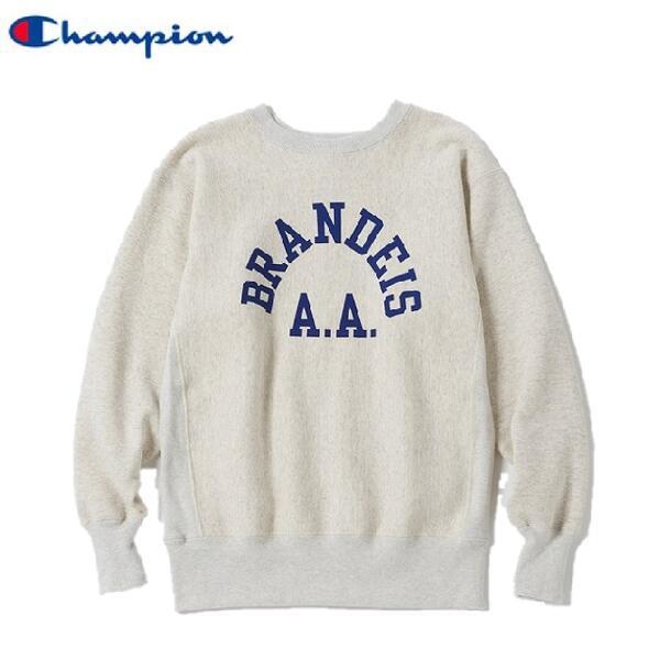 Champion 23FW BRANDEISカレッジプリントリバースウィーブ(赤タグ)2ndパテントモデルクルーネックスウェットシャツ (トレーナー)C3-W033-042 TRUE TO ARCHIVESチャンピオントゥルートゥーアーカイブス MADE IN JAPAN日本製