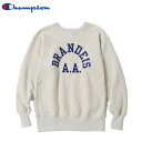 Champion 25FW BRANDEISカレッジプリントリバースウィーブ(赤タグ)2ndパテントモデルクルーネックスウェットシャツ (トレーナー)C3-W033-042 TRUE TO ARCHIVESチャンピオントゥルートゥーアーカイブス MADE IN JAPAN日本製