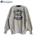 Champion 25FW ILLINOISカレッジプリントリバースウィーブ(赤タグ)2ndパテントモデルクルーネックスウェットシャツ (トレーナー)C3-Y019-042 TRUE TO ARCHIVESチャンピオントゥルートゥーアーカイブス MADE IN JAPAN日本製