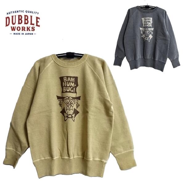 DUBBLEWORKS Lot 152-83003PD-03 BAH HAM-BUGプリントピグメントダイ加工スウェットFADED PRINTS SWEAT..