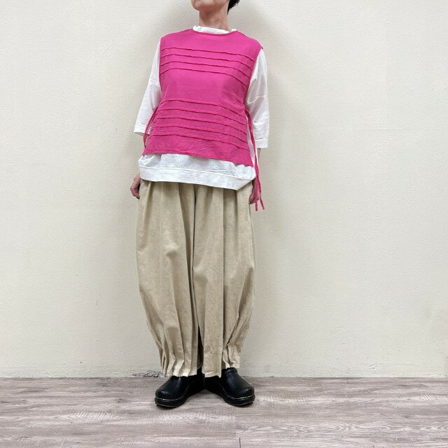 Sleeveless - （g）グラム　ボイルスリーブレスタックブラウスg-680 MADE IN JAPAN(日本製)