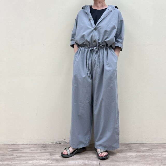 grin コットンリネンCLライトシーチングジャンプスーツ(オールインワン・ツナギ)8262O-002グリンMADE IN JAPAN(日本製)