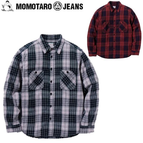 セール桃太郎ジーンズ オリジナルツイルチェックシャツ(ネルシャツ)ORIGINAL TWILL CHECK SHIRT MXLS1002　MOMOTARO JEANS（モモタロウジーンズ）MADE IN JAPAN日本製