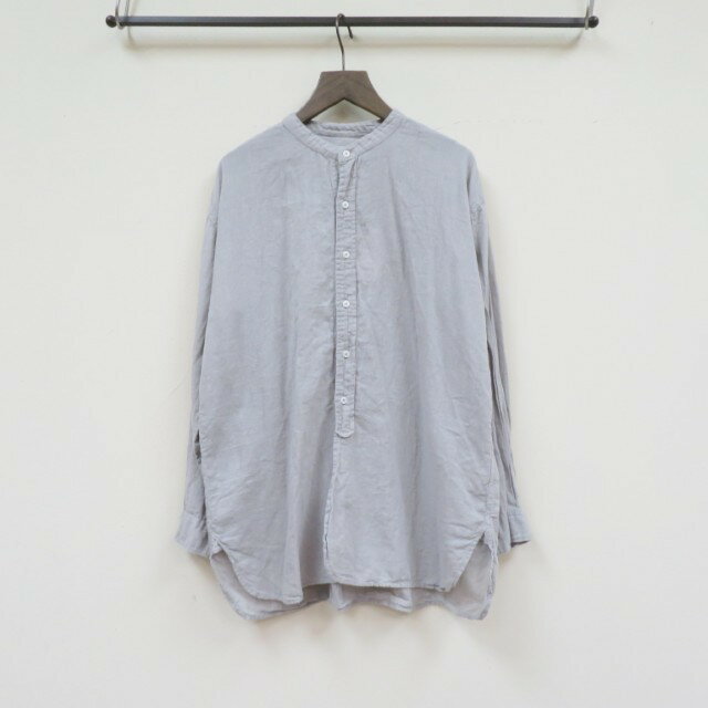 ARMEN バンドカラー ロングシャツ ガーゼ サイズ2 インド製 チュニック 長袖シャツ グレージュ レディース アーメン【中古】5-1103M♪ ARMEN コットン ポプリン バンドカラーシャツ サイズ2 インド製 長袖
