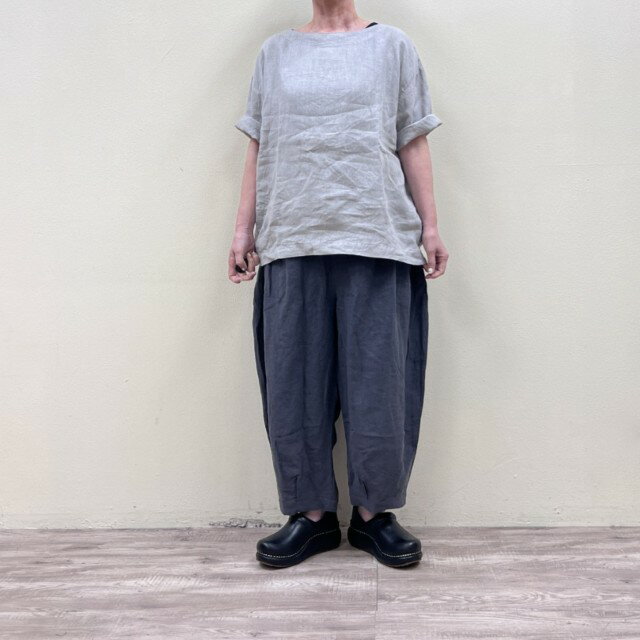 ARMENリネンボートネックプルオーバーシャツ(ブラウス)LINEN PLAIN BOAT NECK S/SL SHIRT NAM1631LP アーメン Narumi