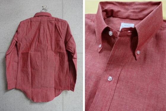 セールFAR EAST MANUFACTURING シャンブレーボタンダウンシャツ(カーマインCARMINE...