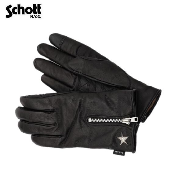 SchottワンスターウィンタージップグローブONE STAR WINTER ZIP GLOVE☆3119058ショット(レザーグローブ)手袋MADE IN JAPAN日本製7823170014