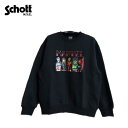 セールSchott x MARVEL 「MARVEL ALIGNMENT」プリントスウェットシャツ(マーヴェルアライメント)SWEATSHIRT 3123182 Schottショットxマーベルコミック7822232024