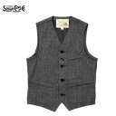 SUGAR CANE 9oz.コットンブラックコバートワークベスト COTTON BLACK COVERT WORK VEST (シュガーケーン)SC12795