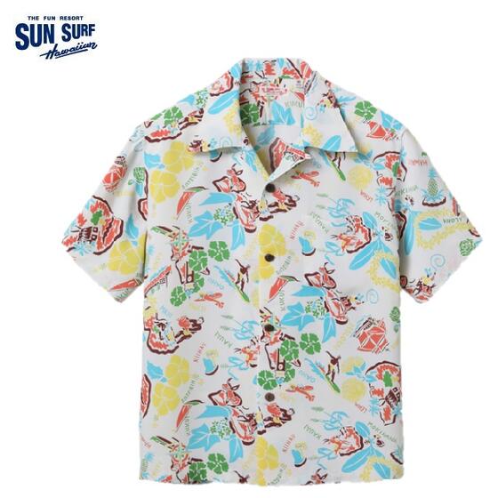 楽天cansasキャンサスセールSUN SURF「SYMBOL OF THE ISLANDS」プリントレーヨンハワイアンシャツ（アロハシャツ） S/S RAYON HAWAIIAN SHIRT SS39026（サンサーフ）MADE IN JAPAN ,MALIHINIマリヒニ 日本製