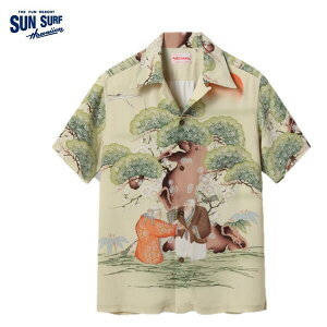 SUNSURFڥ륨ǥFLOWER BLOOMING FOLKTALEץϥSPECIAL EDITION Late 1940s Style Rayon Kabe Crepe Hawaiian Shirt SS39231ʥ󥵡աMADE IN JAPAN