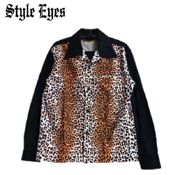 セールSTYLE EYES 「LEOPARD x PLAIN」レオパード柄ツートンフランネルスポーツシャツ(ヒョウ柄豹柄シャツ) 1950s Style Flannel Sports Shirt SE29576スタイルアイズ(東洋エンタープライズ)MADE IN JAPAN(日本製)