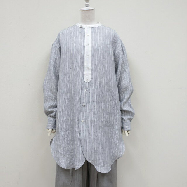 Vlas Blomme★Linen Stripe　チュニックシャツ　13114044(ヴラス ブラム) MADE IN JAPAN(日本製)