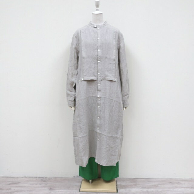 Vlas Blomme★Soft Linen 前開き ビブワンピース　13203024(ヴラス ブラム) MADE IN JAPAN(日本製)