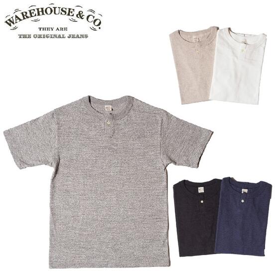 WAREHOUSE (2024)Lot 4082(無地)1ボタンヘンリーネックTシャツ1button Henley WHTS-20SU027（ウエアハウス）WARE HOUSE