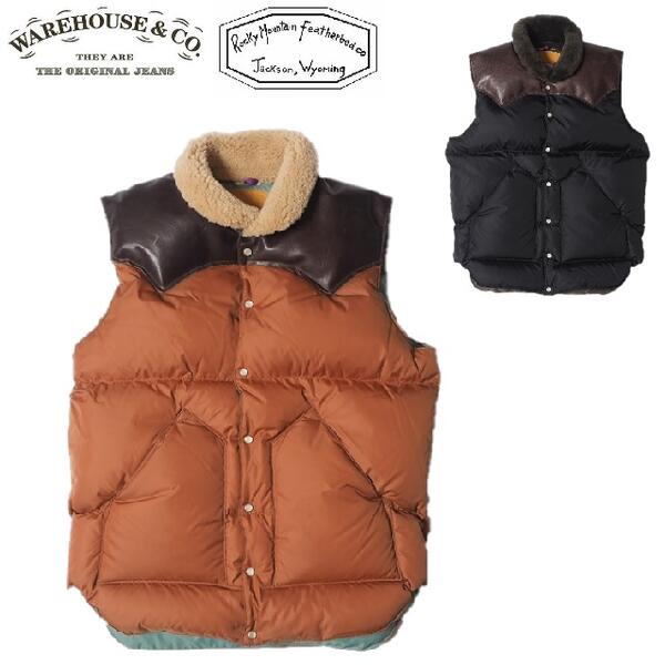 楽天cansasキャンサスROCKY MOUNTAIN x WAREHOUSE（2023）ホースレザーヨークナイロンクリスティーダウンベストNYLON CHRISTY DOWN VEST Lot.2198 290-232-52 WHJA-23SU003（ロッキーマウンテンxウエアハウス）ROCKY MOUNTAIN FEATHERBED CO.WARE HOUSEウェアハウス MADE IN JAPAN （日本製）