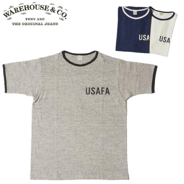 WAREHOUSE Lot 4059「USAFA」プリントリンガーTシャツWHTS-23SU012（ウエアハウス）WARE HOUSE