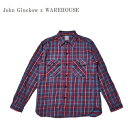 JOHN GLUCKOW Lot JG-06-2 C柄エンシェントフランネルシャツ (未洗い)The Ancient Flannel(The Notched Pocket) John Gluckow x WAREHOUSE(ジョングラッコーxウエアハウス)MADE IN JAPAN日本製