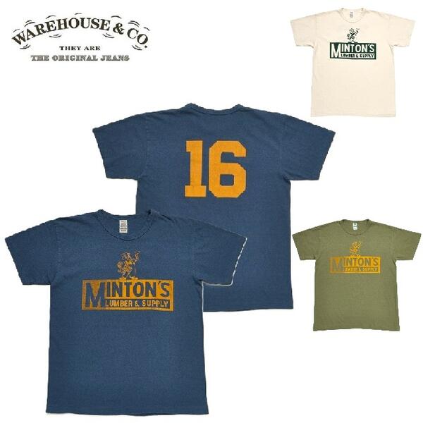 WAREHOUSE 2nd hand Series Lot 4064MINTON'SプリントTシャツT-shirts （ウエアハウスセカンドハンド）WARE HOUSE【ウェアハウス】セコハンMADE IN JAPAN日本製