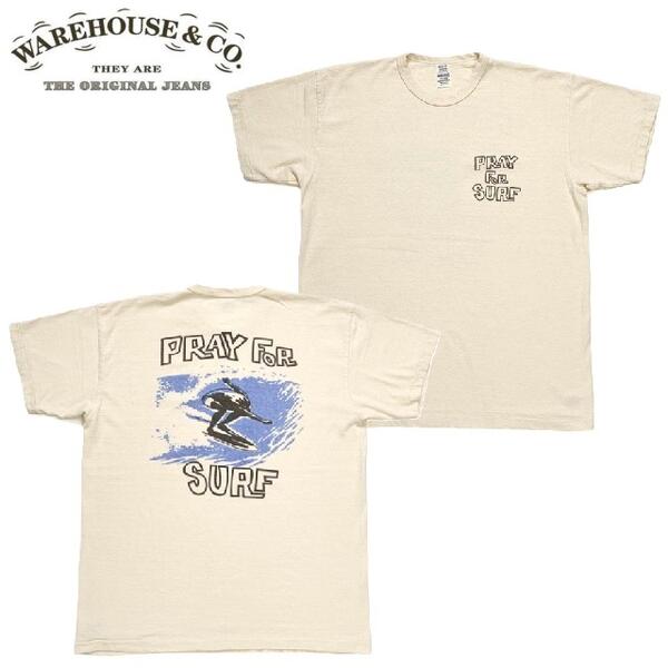 WAREHOUSE 2nd hand Series Lot 4064 PRAY FOR SURFプリントTシャツT-shirts （ウエアハウスセカンドハンド）WARE HOUSE【ウェアハウス】セコハンMADE IN JAPAN日本製