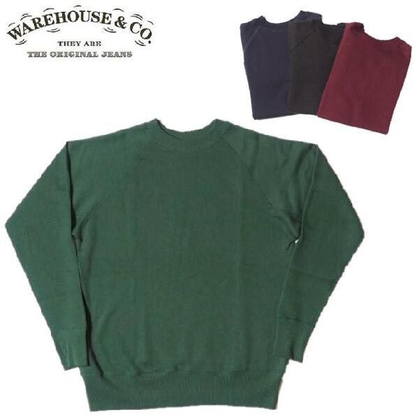 WAREHOUSE Lot.409 (無地)ラグランスウェット Raglan Sweat WHSW-23AW026（ウエアハウス）WARE HOUSE