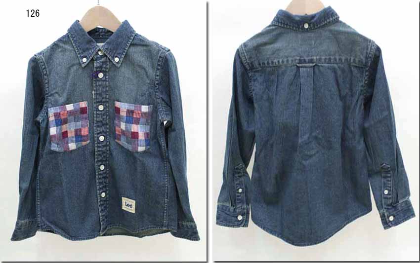 Long-Sleeved - ●Lee【リー】パッチワークポケットボタンダウンシャツキッズ子供LK1161