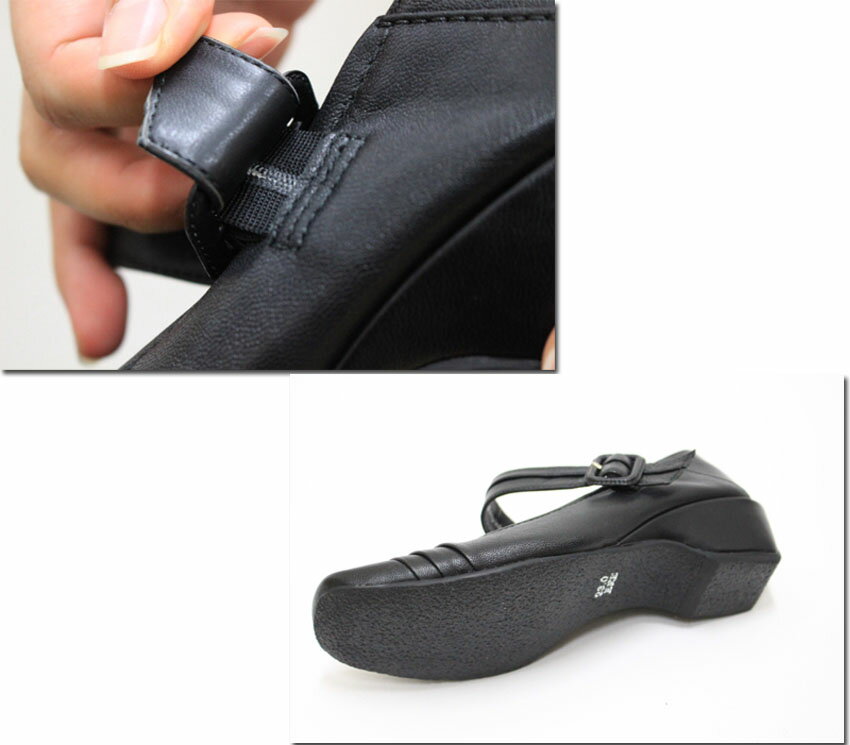 ●GERVE　【ジェルヴェ】レザーストラップパンプス　牛革　歩きやすい　スクエアトゥ　　05302