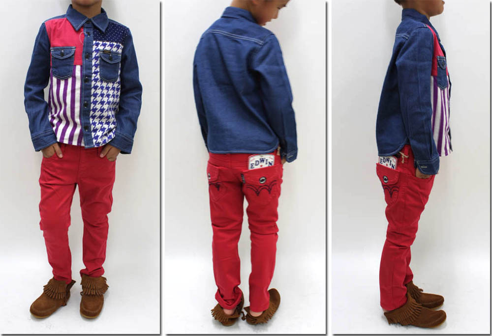 ＋素材＋ コットン　100％ ----------------------------------------------- ＋素材＋ コットン　100％ ----------------------------------------------- サイズ:100 　身幅 32　肩幅 25　着丈 34.5　袖丈 33.5 サイズ:110 　身幅 34　肩幅 27　着丈 40　　袖丈 38 サイズ:120 　身幅 36　肩幅 29　着丈 43　　袖丈 41.5 サイズ:130 　身幅 38　肩幅 31　着丈 47　　袖丈 45 サイズ:140 　身幅 39　肩幅 32　着丈 52　　袖丈 49 単位（cm） ※上記の採寸は実寸で計測しております。 　ただし、同じサイズでも1点1点多少の誤差はございます。 ※袖丈は肩から袖口までの長さを測っています。 ※シワや素材により若干のサイズ違いはご了承くださいませ。　