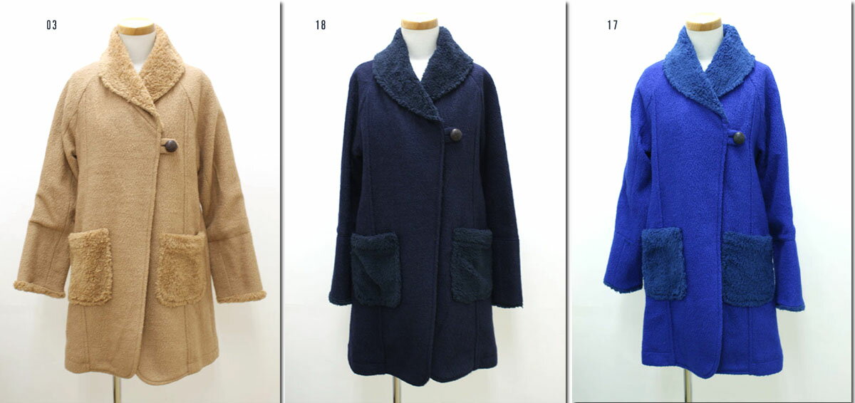 ●ZAMPA　【ザンパ】　ボア使いショールカラーコート　Z22477