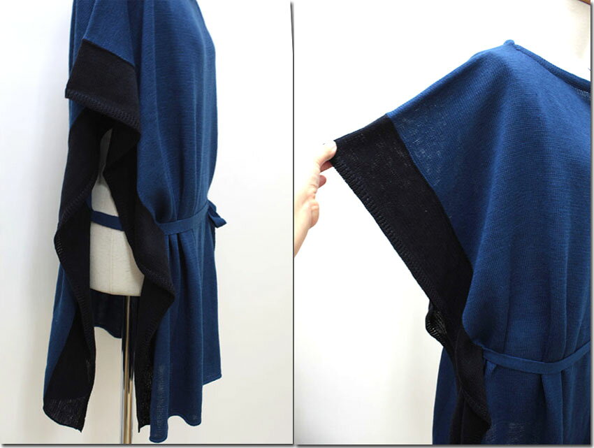 CANSASS jeansの●UNIVERSAL　TISSU　【ユニヴァーサルティシュ】　バイカラーストールポンチョ　UT154KN018｜アングル3