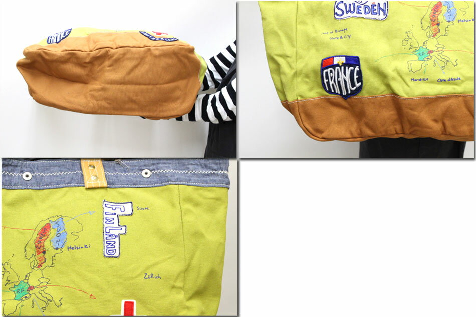 【15％OFFクーポン 2月19日11:59まで】●快晴堂　【かいせいどう】　ステートワッペンぺたぺた大トート　61Z-105